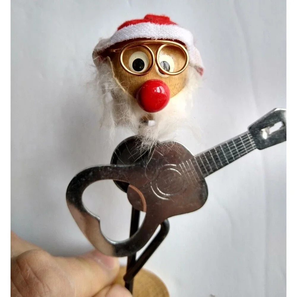 Santa Claus Guitar Bottle Can Opener Barware Kitsch Japan 1950s-60s Mid Century